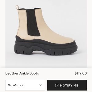 NWT H&M Leather Ankle Chelsea Boots size 6 to 7